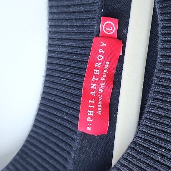 n:philanthropy Distressed Cotton Silk Knit Crewneck Sweater - Picture 4 of 6